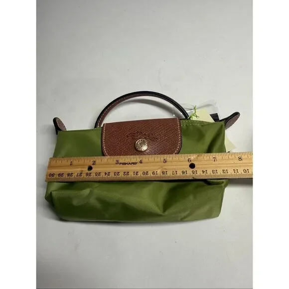 Longchamp Mini Le Pliage Green Top Handle Bag + Strap - Picture 7 of 9